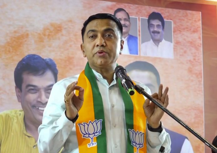 Goa CM at a BJP event in Panaji