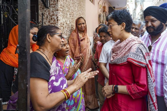 Atishi visits Mahavir Enclave in Delhi