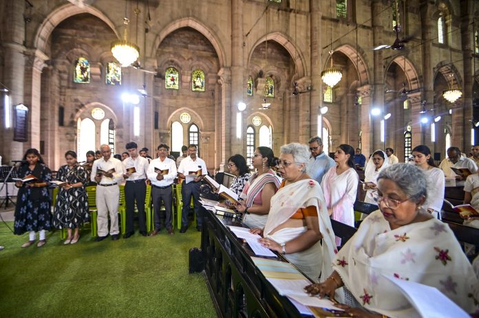 Good Friday mass at Patthar Girjaghar in Prayagraj