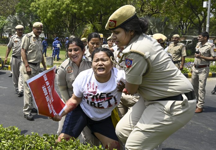 Tibetan Youth Congress workers protest