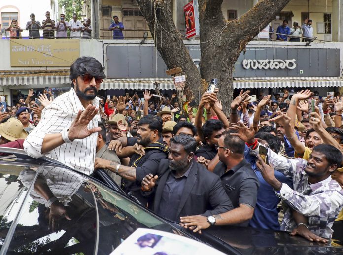 Superstar Kiccha Sudeep meets fans