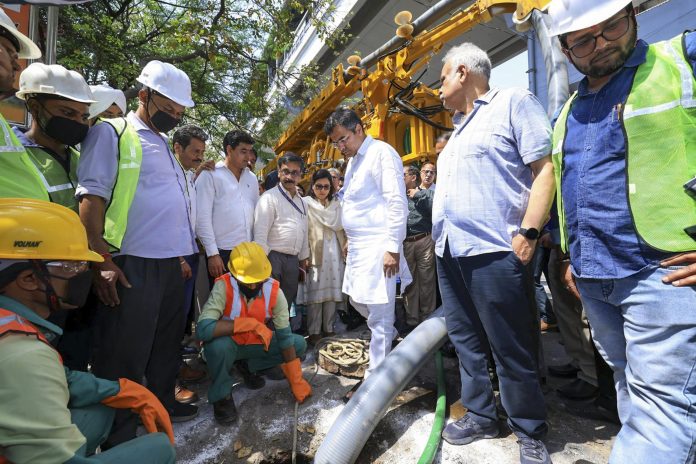Trial of recycler machine to resolve waterlogging