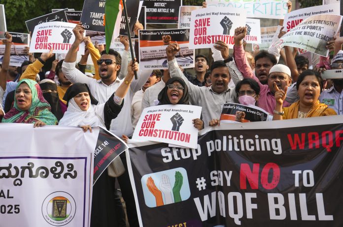Protest against Waqf (Amendment) Act