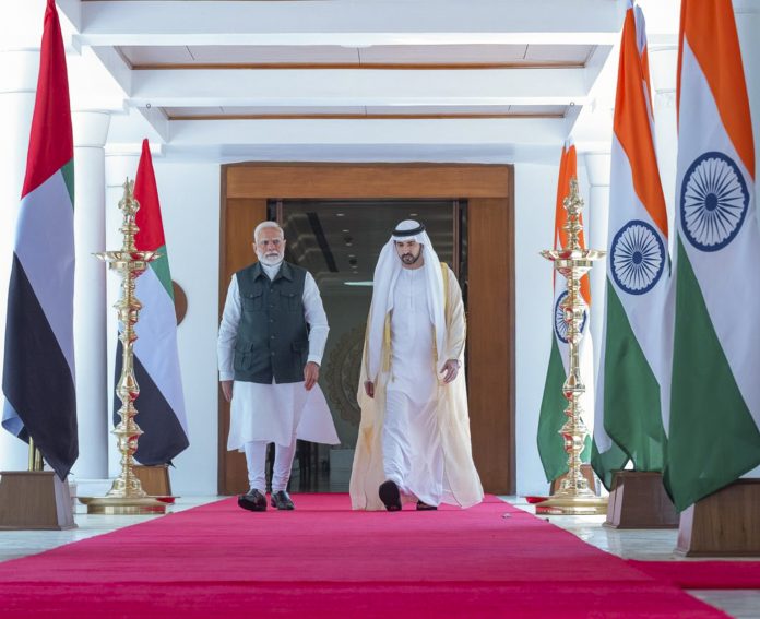PM Modi with UAE's Dy PM dubai