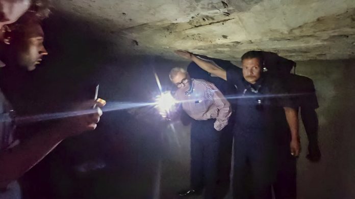 Omar Abdullah inspects community bunkers