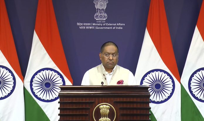 Randhir Jaiswal addresses media