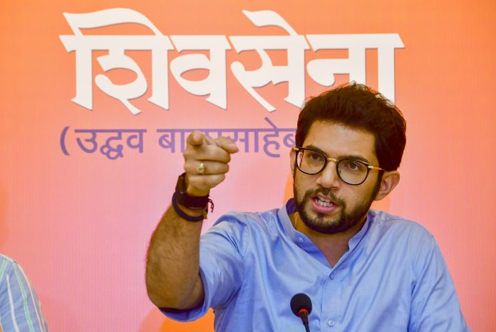 Aaditya Thackeray addresses media