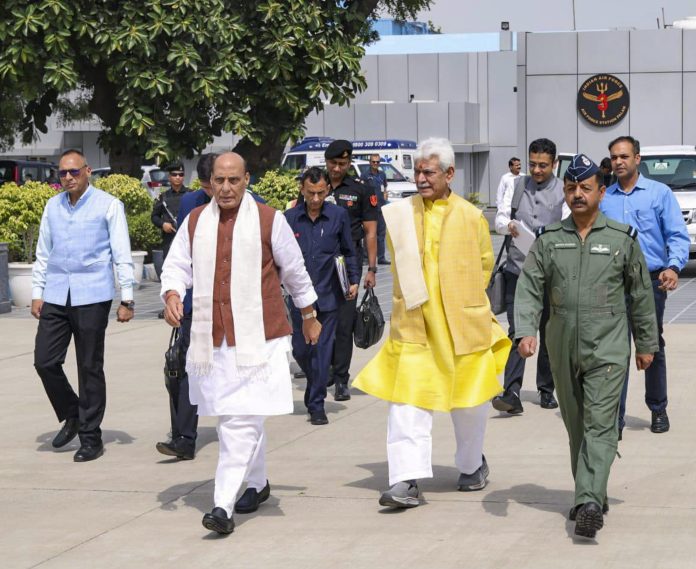 Rajnath Singh departs for Srinagar