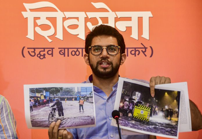 Aaditya Thackeray addresses media