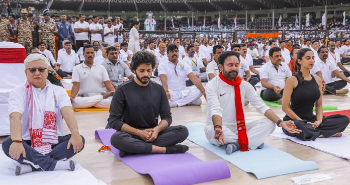 Yoga event on International Day of Yoga eve in Hyderabad