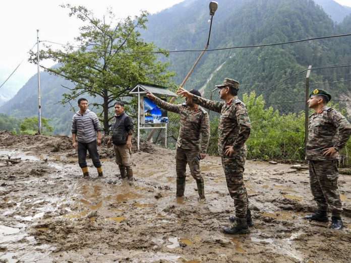 Landslide hits military camp in Sikkim