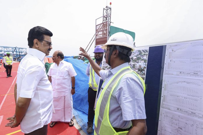 MK Stalin inspects metro rail construction work
