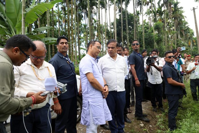 Assam CM inspects sites or eviction drives in Golaghat
