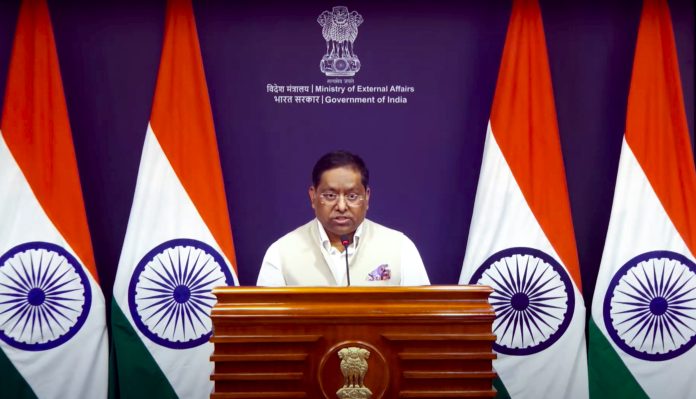 MEA spokesperson briefs media in Delhi