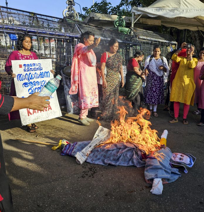 Protest against Kerala minister Veena George