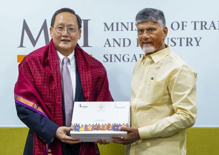Chandrababu Naidu in Singapore