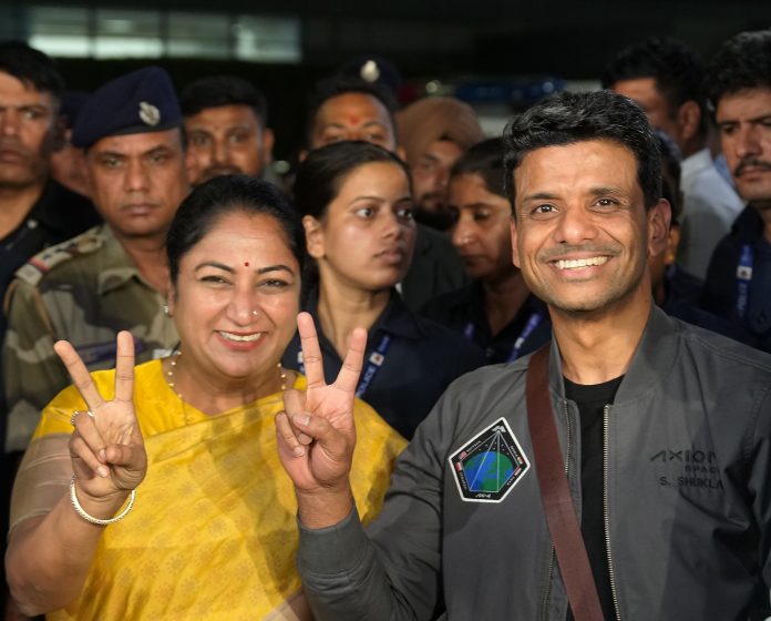 Astronaut Shubhanshu Shukla arrives at IGI Airport in Delhi