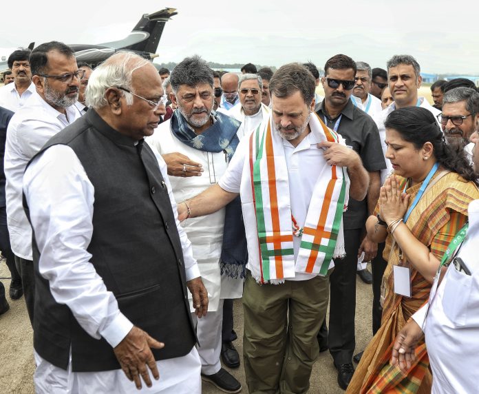 Rahul Gandhi, Kharge in Bengaluru