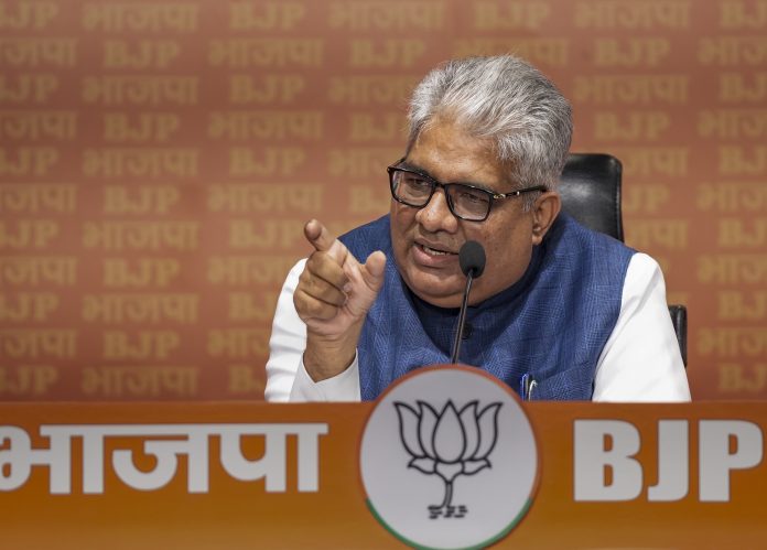 Bhupender Yadav addresses media