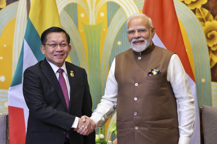 PM Modi with Sr Gen Min Aung Hlaing