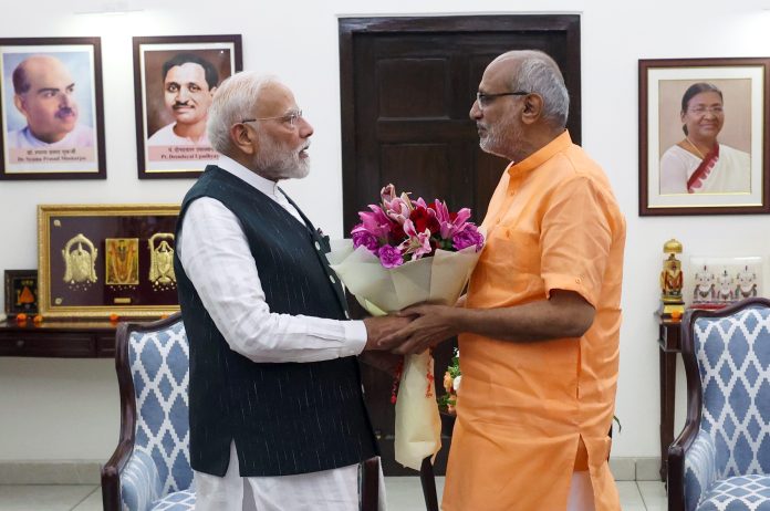 PM Modi meets C P Radhakrishnan