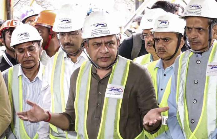 Ashwini Vaishnaw inspects rail project work