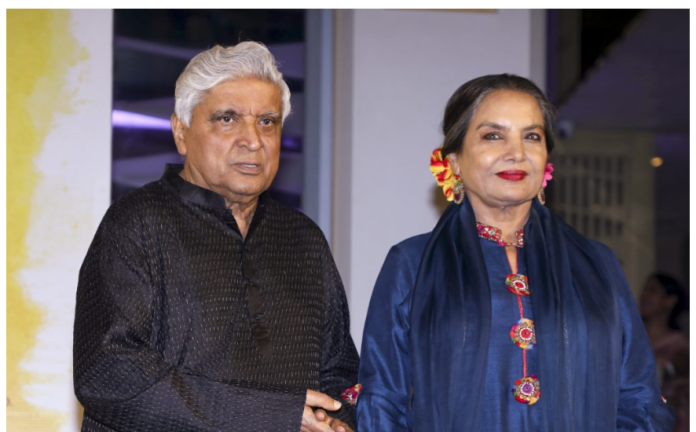 Mumbai: Screenwriter and lyricist Javed Akhtar with wife and actor Shabana Azmi during the screening of upcoming film Sitaare Zameen Par, in Mumbai, Thursday, June 19, 2025. (PTI Photo) (PTI06_20_2025_000064B)