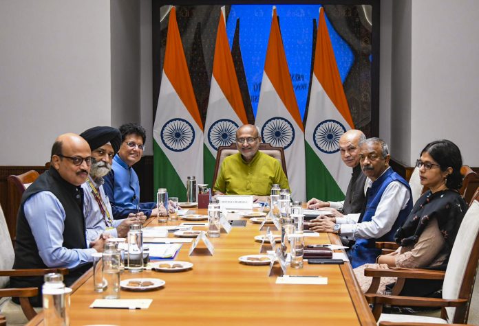 C. P. Radhakrishnan with Piyush Goyal