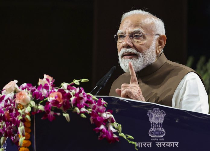PM Modi at an event at Pusa in Delhi