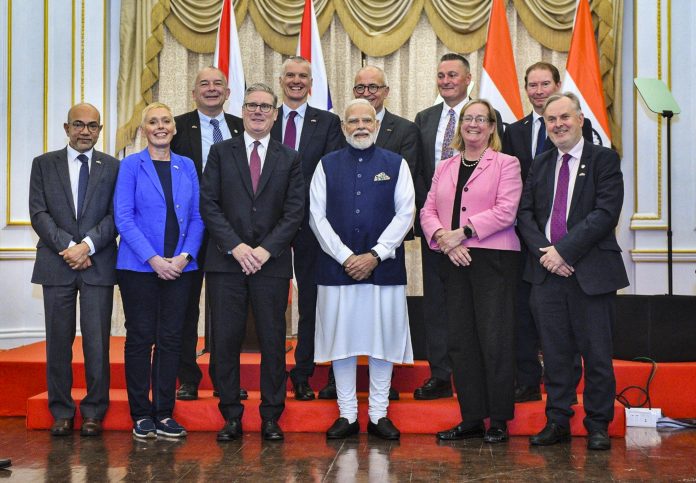 PM Modi with UK PM Keir Starmer