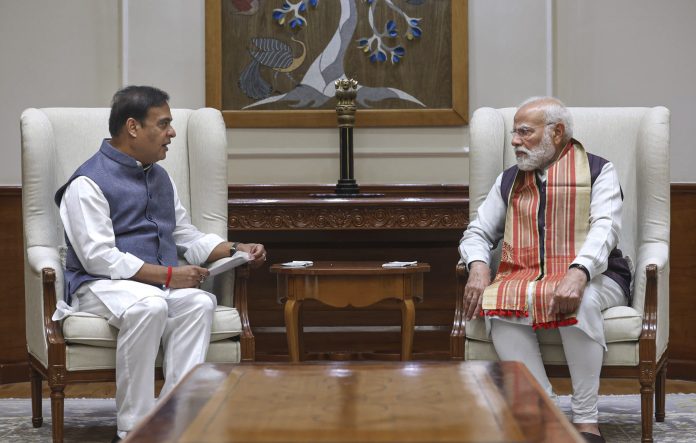 PM Modi meets Himanta Biswa Sarma in New Delhi