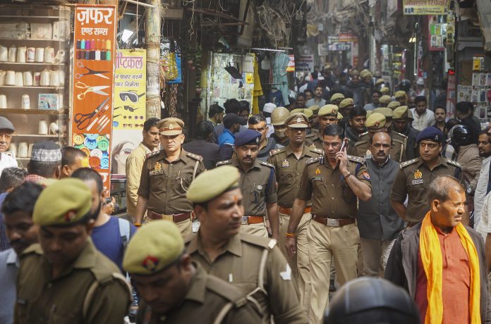 Police deployment at Varanasi's Dal Mandi
