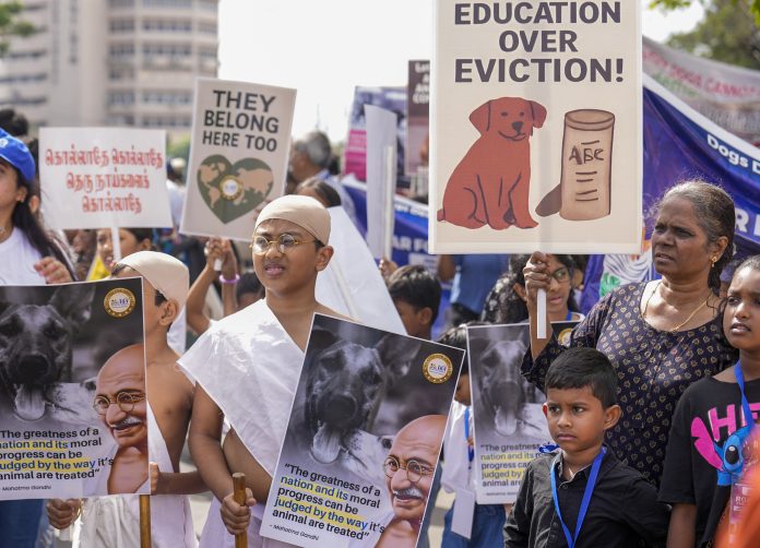 Dog lovers' protest in Chennai