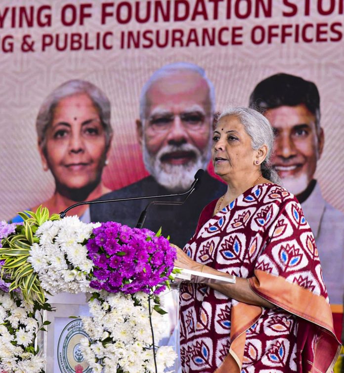 Nirmala Sitharaman attends foundation ceremony for bank, insurance HQs in Amaravati