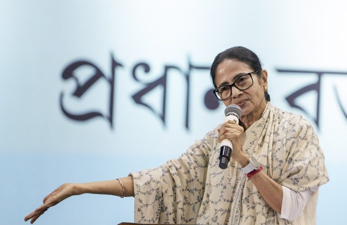 Mamata Banerjee at party workers meeting