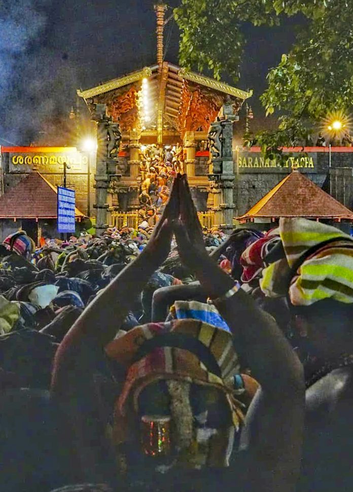 Pilgrims at Sabarimala temple