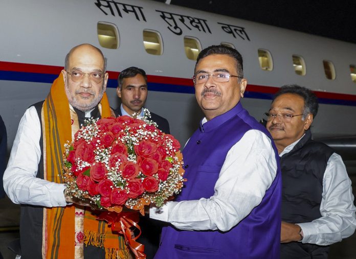 Amit Shah arrives in Kolkata