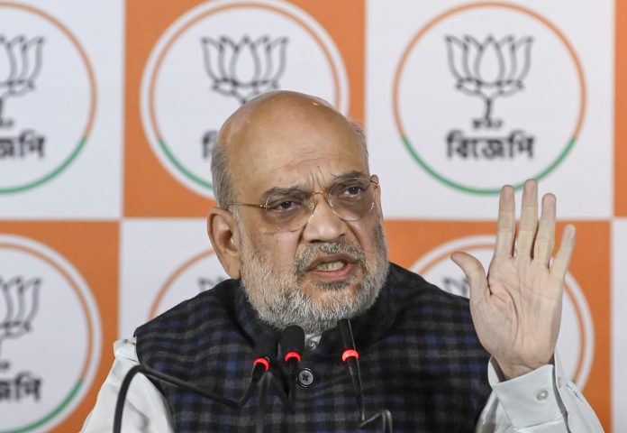 Amit Shah addresses a press conference