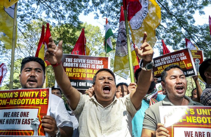 Bangladesh unrest: Tipra Motha protest in Agartala