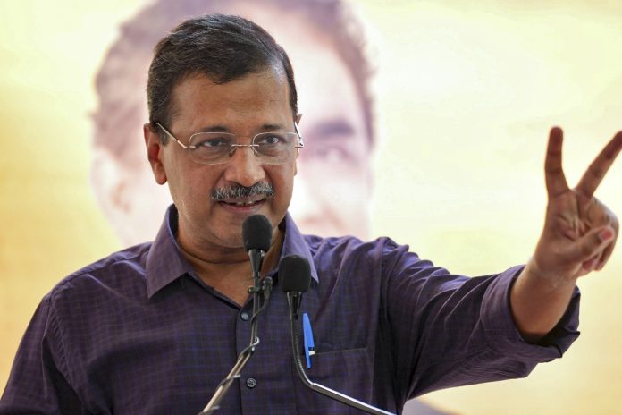 Arvind Kejriwal at a public meeting in Goa