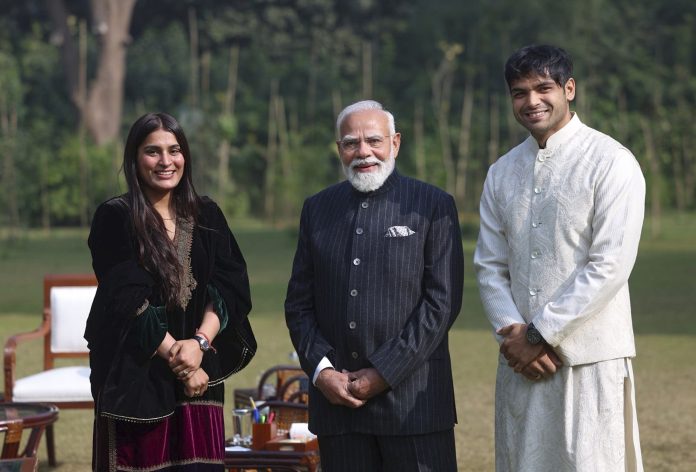 PM Modi with Neeraj Chopra