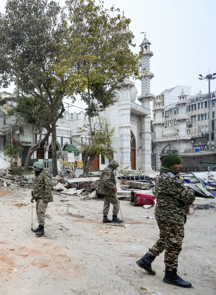 Demolition drive near a mosque at Delhi's Turkman Gate
