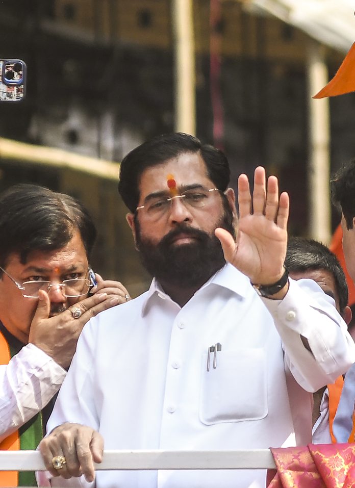 BMC elections: Eknath Shinde campaigns