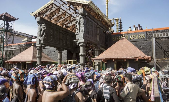 Pilgrims at Sabarimala temple