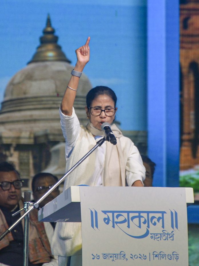 Mamata Banerjee lays foundation stone of temple