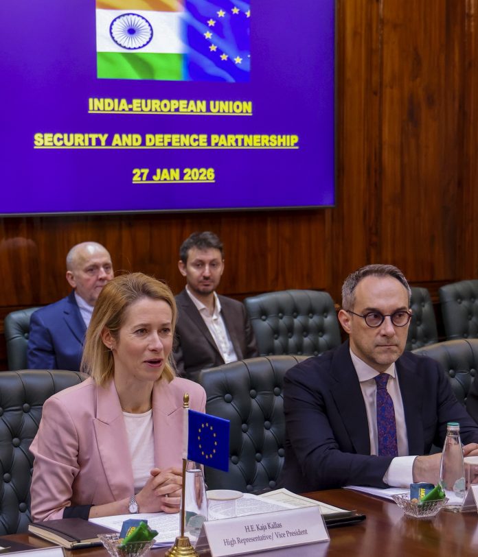 Rajnath Singh meets Kaja Kallas