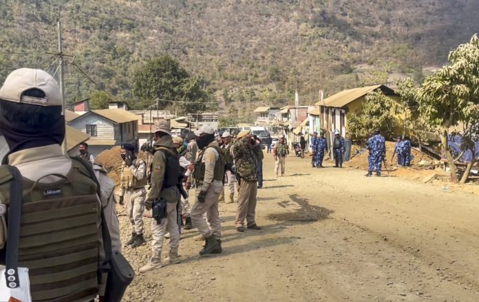 Security personnel deployed after suspected militants torch houses in Manipur