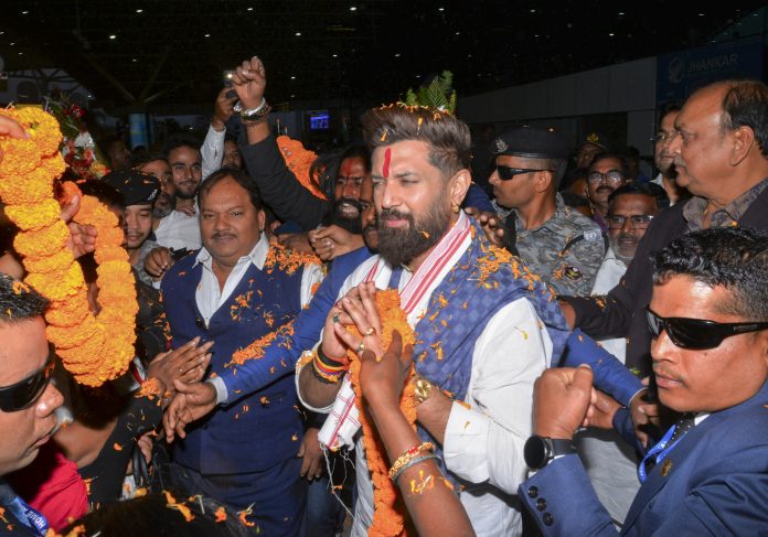 Chirag Paswan arrives in Ranchi