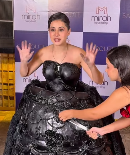 Uorfi Javed with Cake Dress