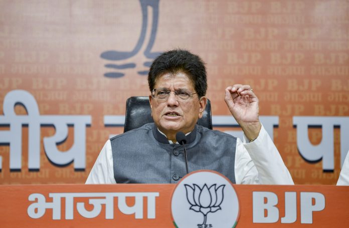 Piyush Goyal addresses a press conference